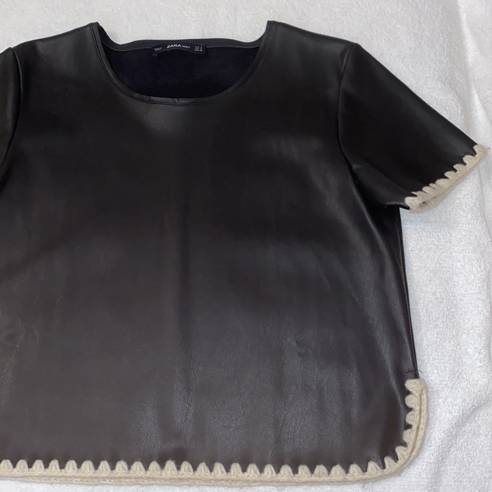 Zara Vegan leather blouse